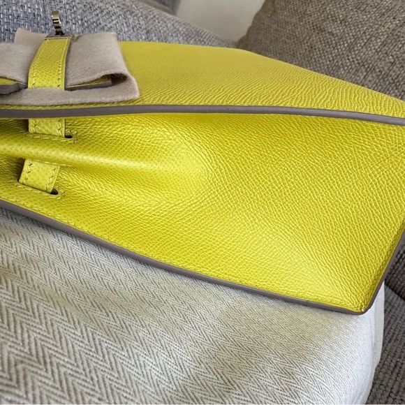 HERMÈS Lime PHW KELLY 25 Epsom Sellier , stamp U -2022  w/ Receipt - Picture 10 of 16